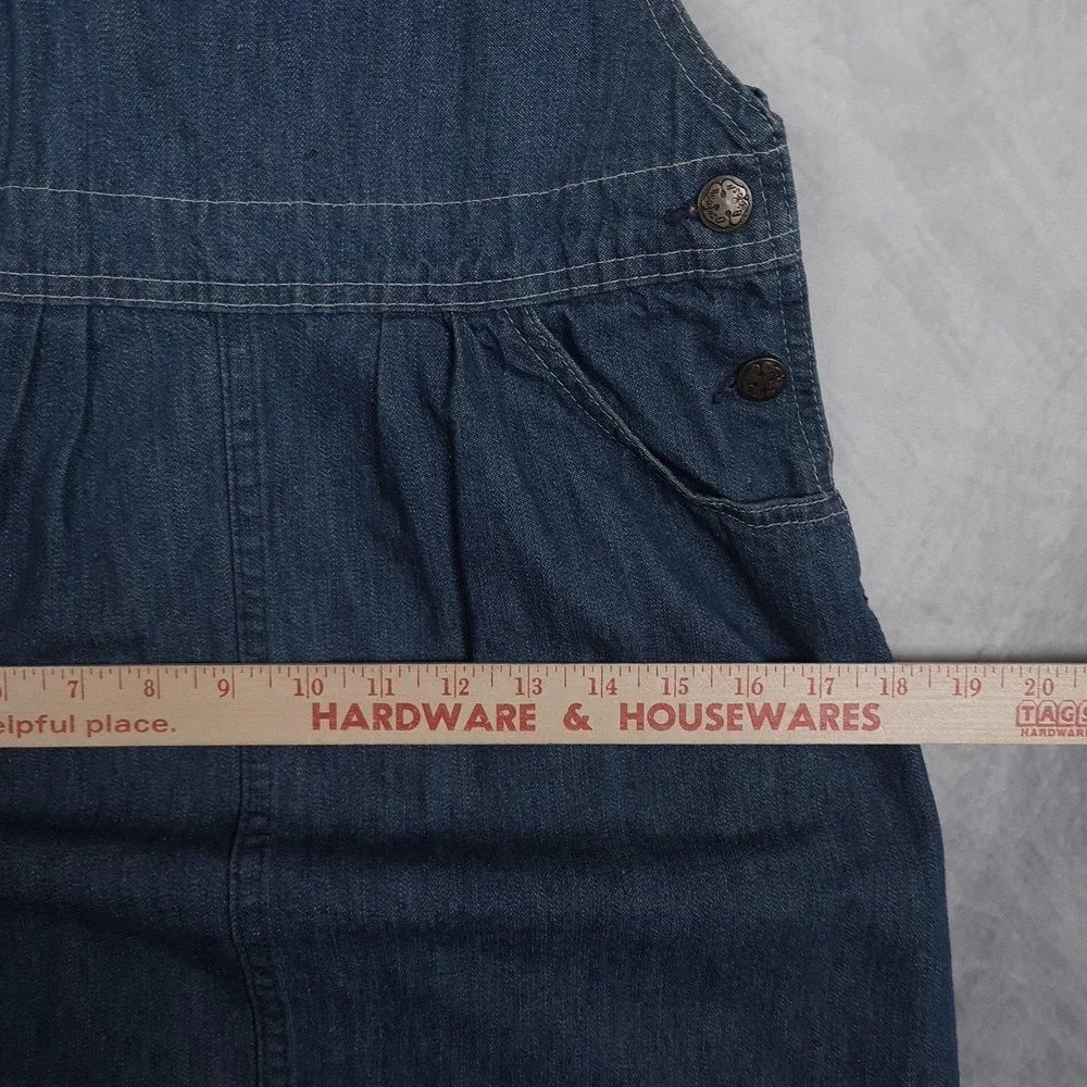Vintage OshKosh Denim Overall Dress Girls 6 Jumper USA 90s Prairie Farm Cottage